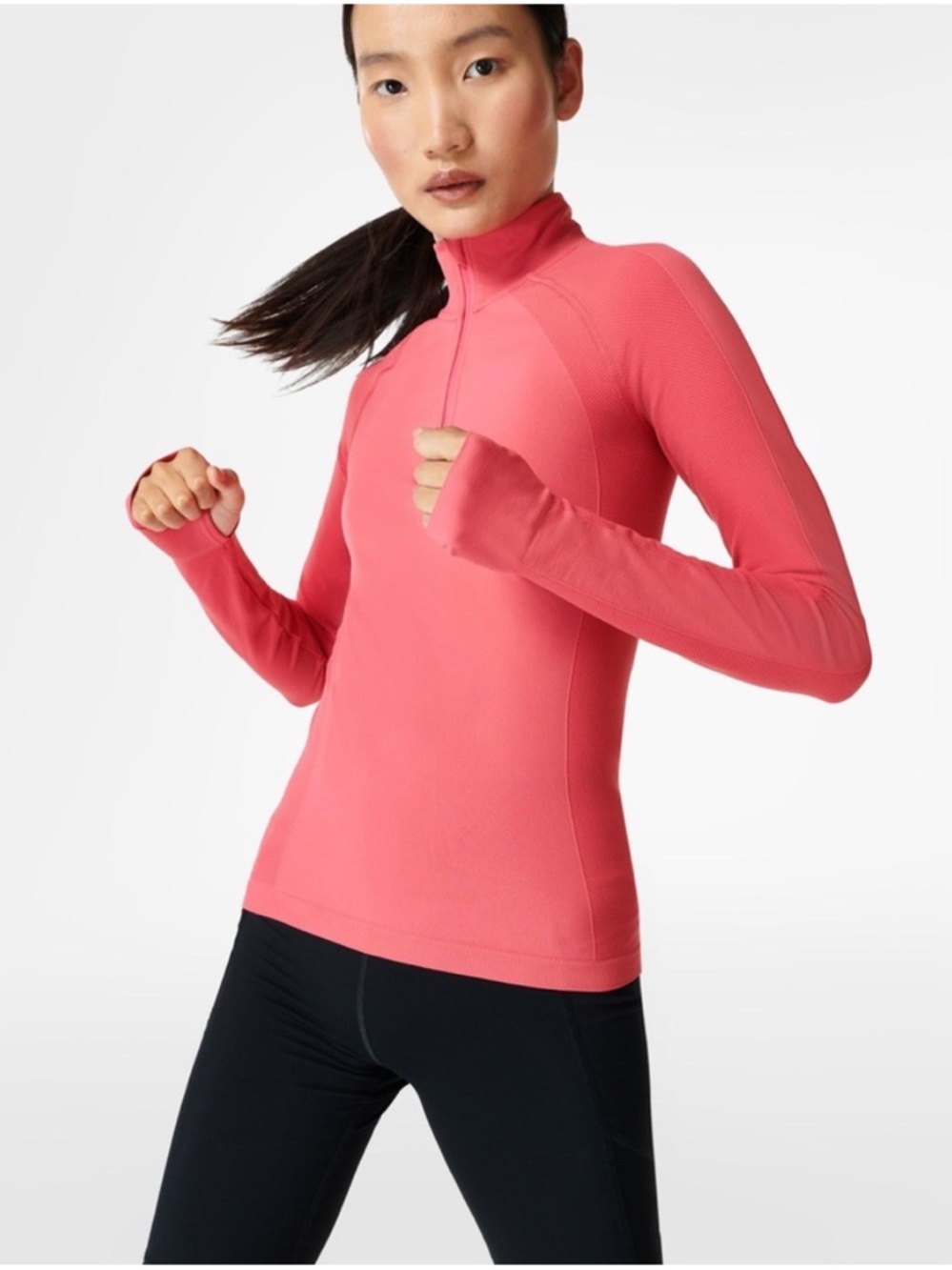 Sweaty Betty Athlete Seamless Half-Zip Workout Top Size XS/4 Pink